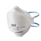 3M Particulate Respirator, N95, Aura, Flat-Fold, Low-Profile, 3-Panel, Nose Clip, White, 3 pk 9205P-3-DC - alternate 1